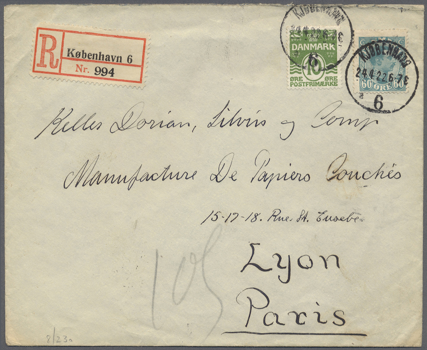 Br/GA/ Dänemark: 1890 (ab), Dabei Interessante Ganzsachen, Flugpost, Alte Ansichtskarten, Perfins U. A. - Covers & Documents