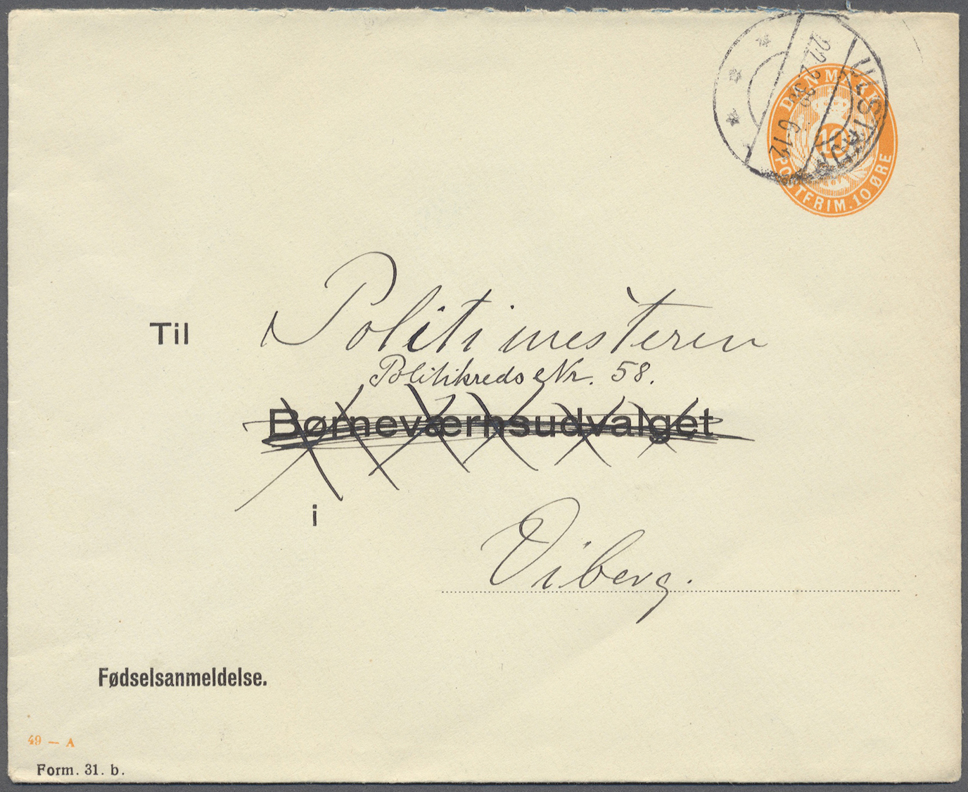 Br/GA/ Dänemark: 1890 (ab), dabei interessante Ganzsachen, Flugpost, alte Ansichtskarten, Perfins u. a.