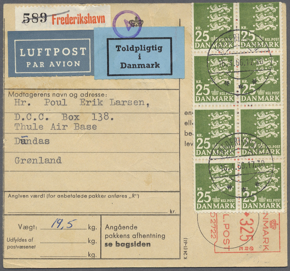 Br/GA Dänemark: 1915 (ab), kleiner Posten von 68 Belegen, teils mit Besonderheiten wie Flugpost, Färöer un