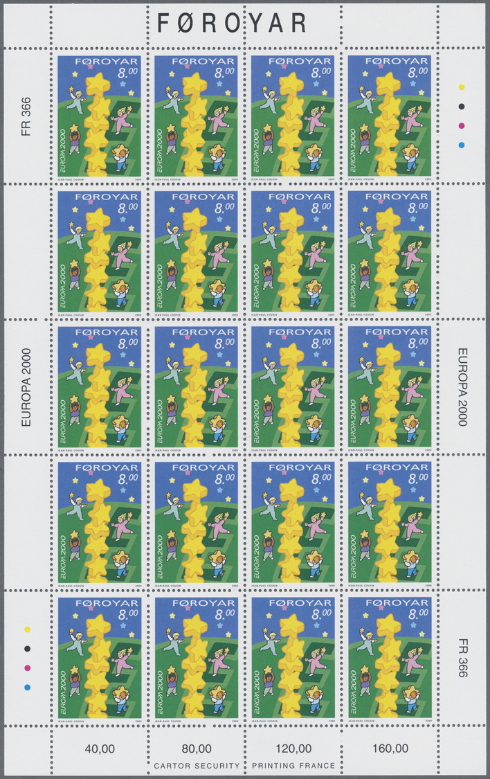 ** Dänemark - Färöer: 2000, 88000 Copies Of This Issue In Sheets Of 20 Stamps Each. Michel 220000,- €. - Faroe Islands