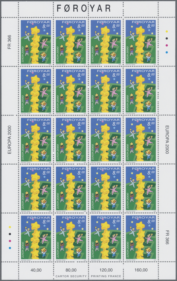 ** Dänemark - Färöer: 2000, 88000 Copies Of This Issue In Sheets Of 20 Stamps Each. Michel 220000,- €. - Féroé (Iles)