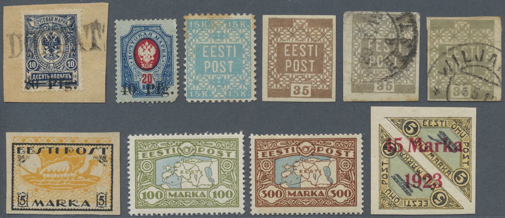 **/*/O Estland: 1918-1940: Collection Of Hundreds Of Mint And Used Stamps From First Issue Including All Th - Estland