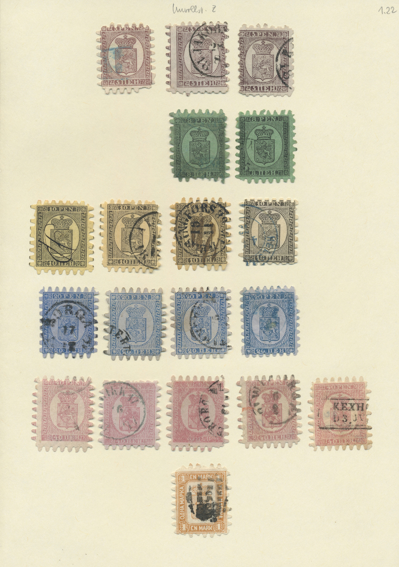 Finnland: 1856/1901; auch diese Sammlung lockt mit philatelistischen Feinheiten: breit gerandete Mi.