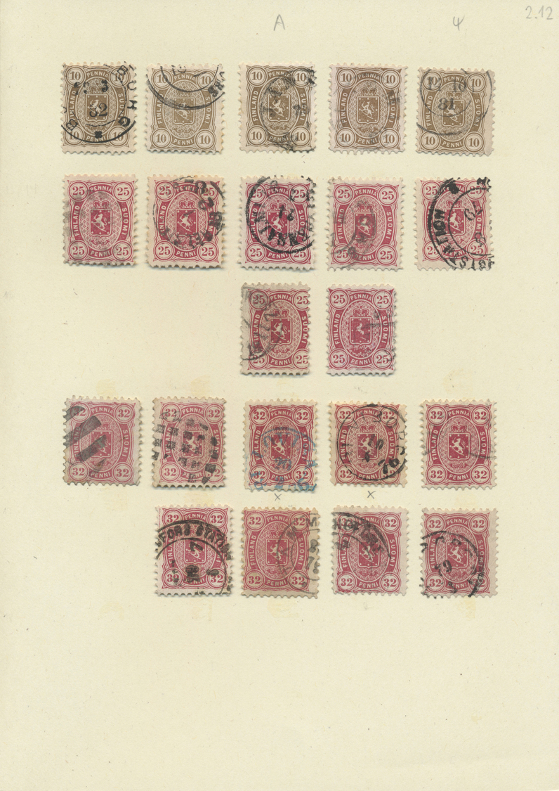 Finnland: 1856/1901; auch diese Sammlung lockt mit philatelistischen Feinheiten: breit gerandete Mi.