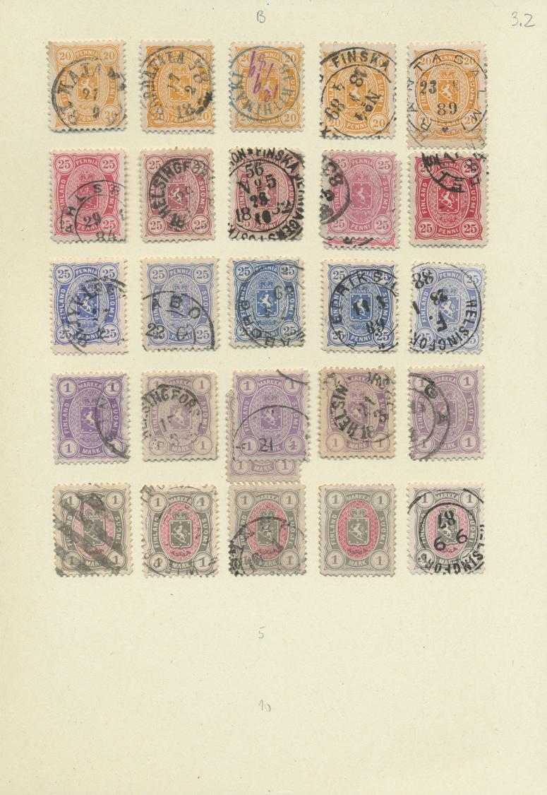 Finnland: 1856/1901; auch diese Sammlung lockt mit philatelistischen Feinheiten: breit gerandete Mi.