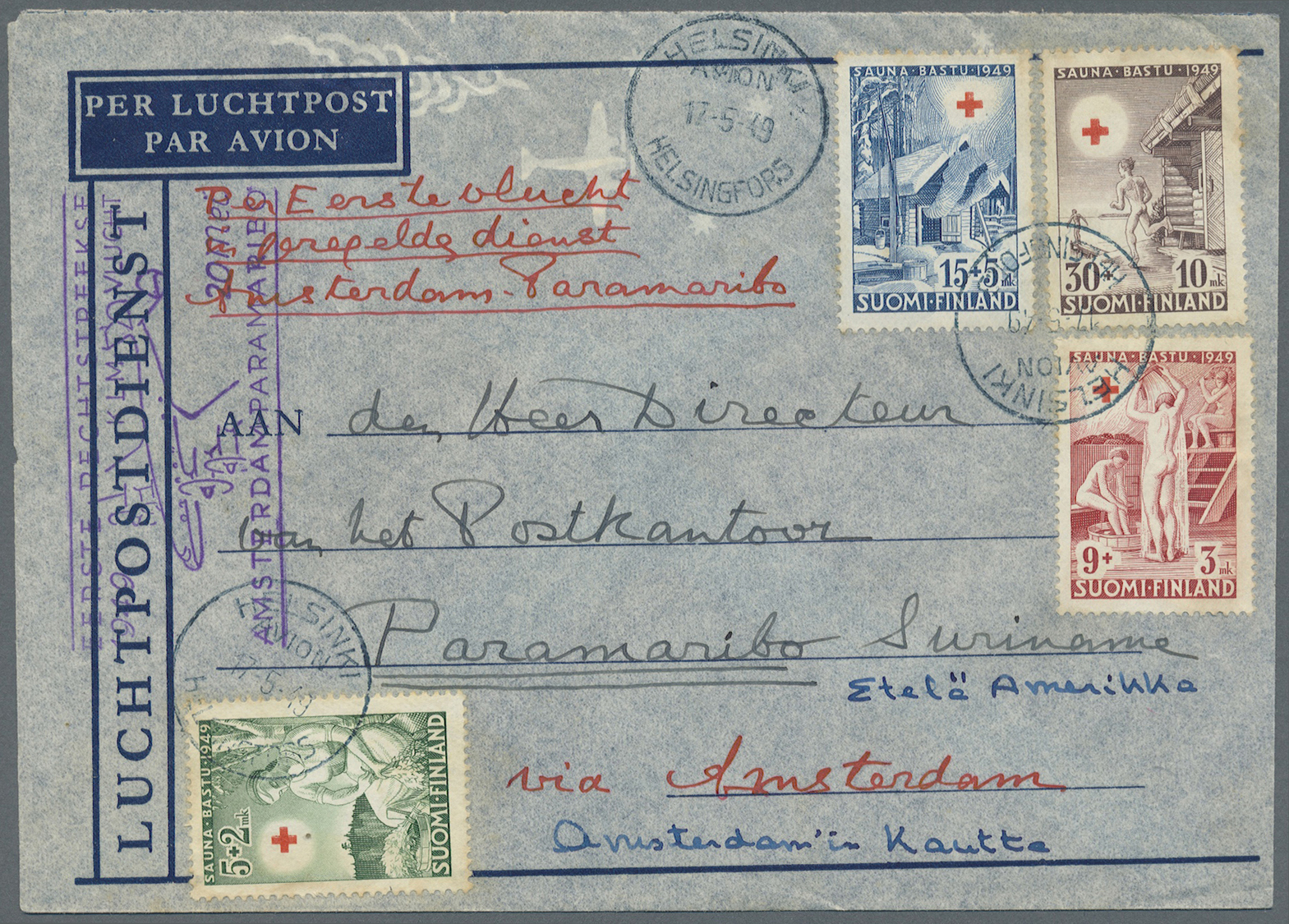 Br Finnland: 1919/1949, Group Of 12 Covers Incl. Express, Registered And Airmail, Ship Letters "Fran Fi - Brieven En Documenten