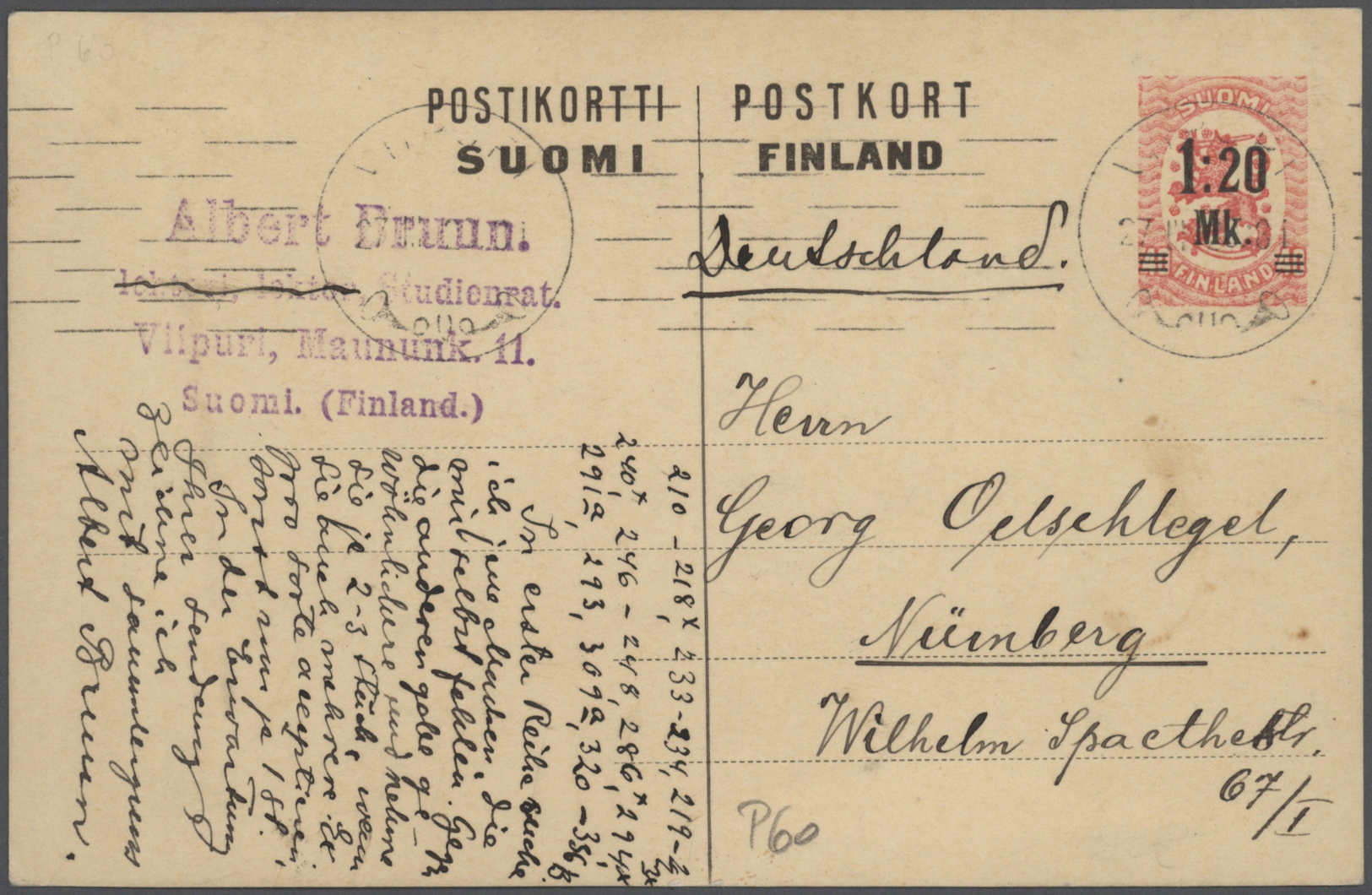 GA/Br Finnland - Ganzsachen: 1874/1940, lot of ca. 50 used postal stationery postcards and covers with man