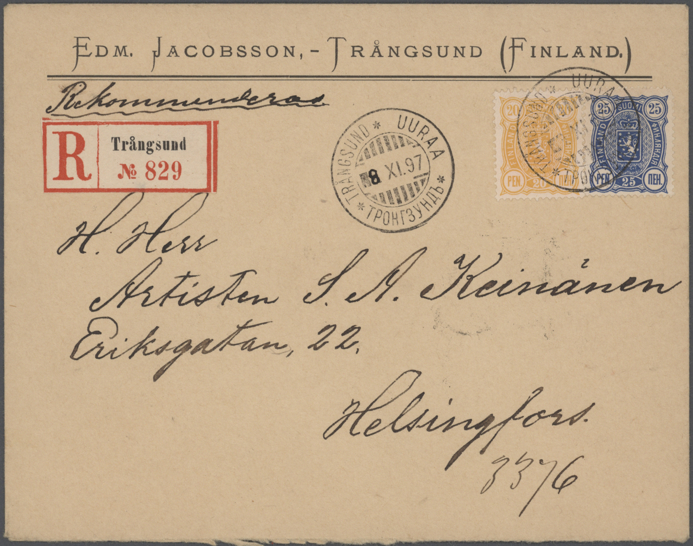 Br/GA Finnland - Stempel: 1828 From, Varied And Valuable Lot Of Cancellations On Ca. 100 Covers, Cards And - Andere & Zonder Classificatie