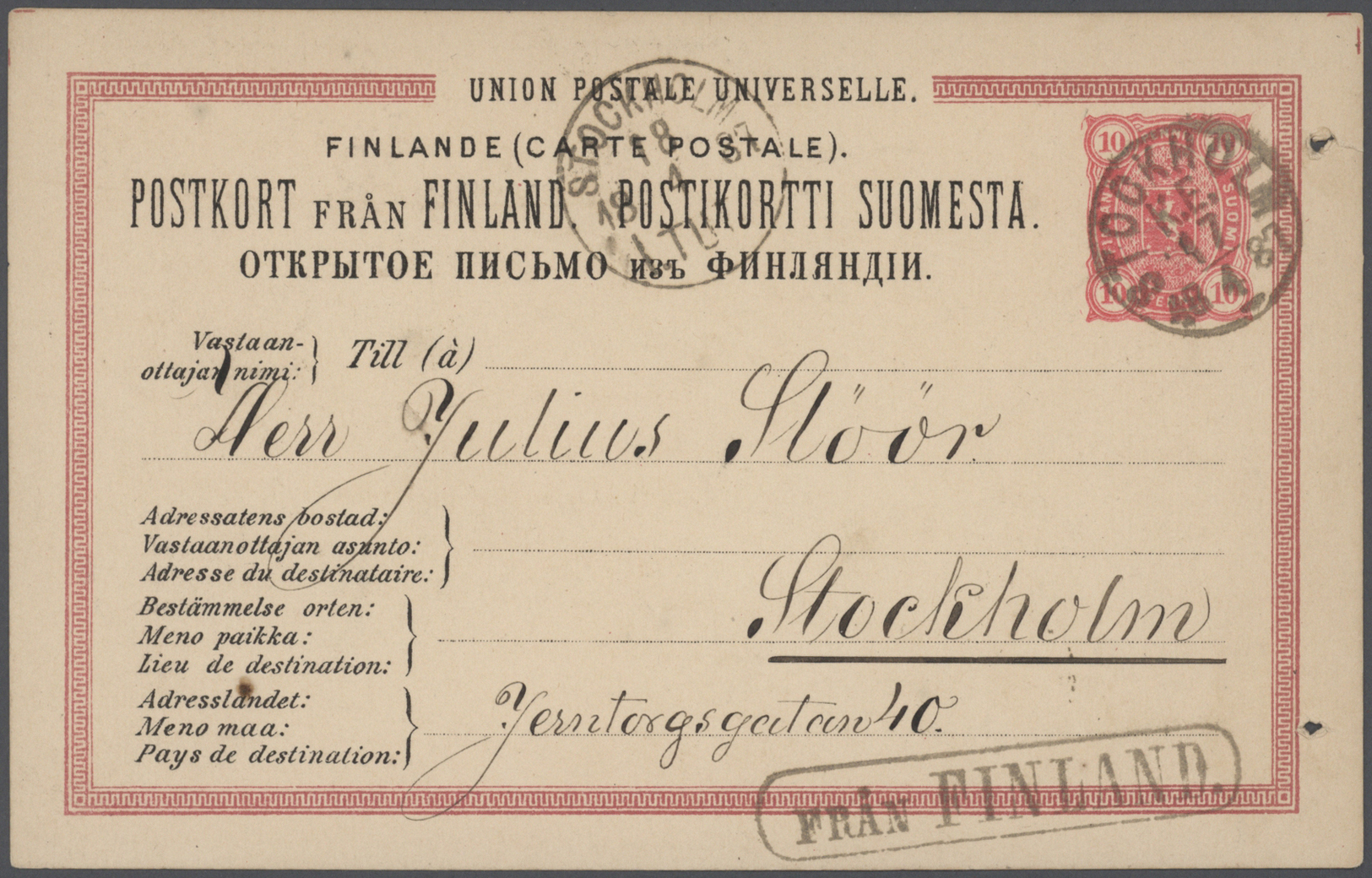 Br/GA Finnland - Stempel: 1828 from, varied and valuable lot of cancellations on ca. 100 covers, cards and