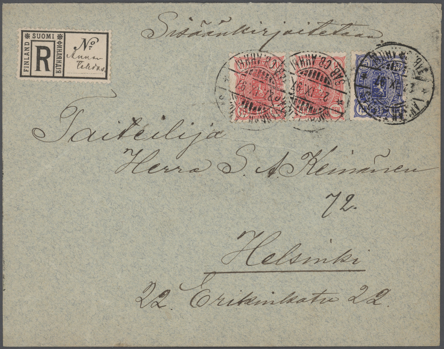 Br/GA Finnland - Stempel: 1828 from, varied and valuable lot of cancellations on ca. 100 covers, cards and