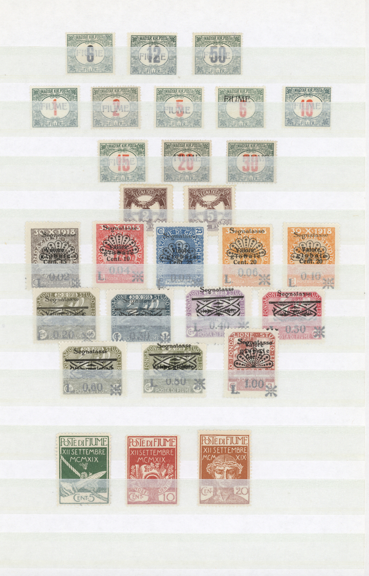 * Fiume: 1918/1924, A Mint Collection Of Michel Nos. 1/195, Postage Dues 1/12, Military Mail Stamps 1/ - Fiume