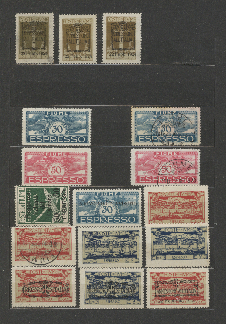 */O/Brfst Fiume: 1918/1924, mainly mint collection in an album, well filled throughout and often collected sev