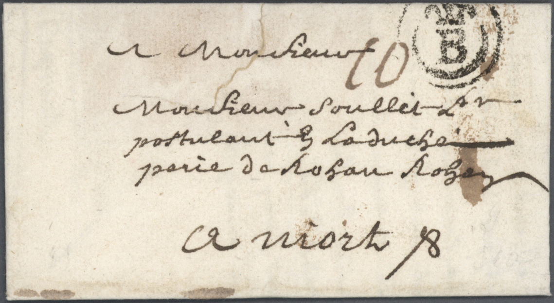 Br Frankreich - Vorphilatelie: 1744/1791 Ca., Useful Lot Of 160 Folded Letters With Cancellations Of Th - 1792-1815: Conquered Departments