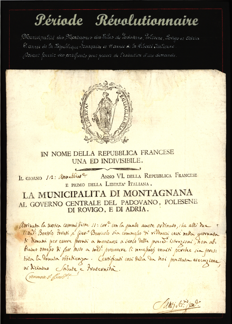 Br Frankreich - Vorphilatelie: 1797/1805 (ca.) FRANZÖSISCHE REVOLUTION - PERIODE REVOLUTIONAIRE:  Samml - 1792-1815: Dipartimenti Conquistati