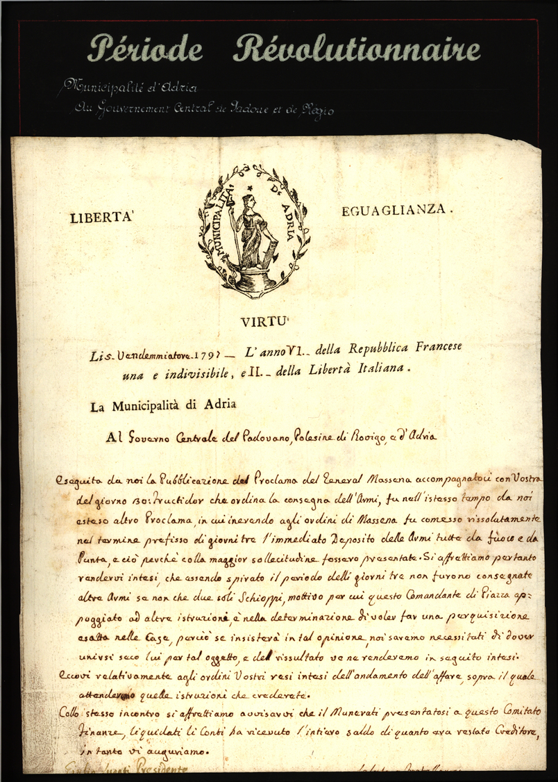 Br Frankreich - Vorphilatelie: 1797/1805 (ca.) FRANZÖSISCHE REVOLUTION - PERIODE REVOLUTIONAIRE:  Samml - 1792-1815: Conquered Departments