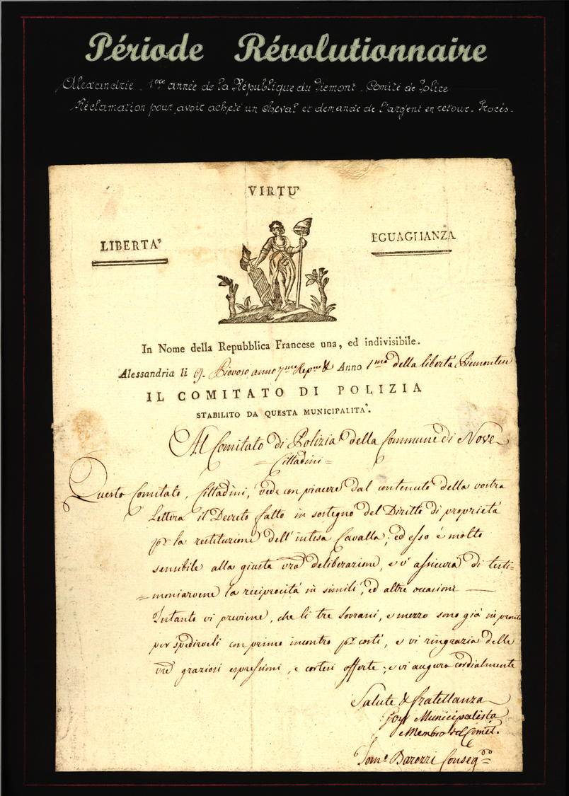 Br Frankreich - Vorphilatelie: 1797/1805 (ca.) FRANZÖSISCHE REVOLUTION - PERIODE REVOLUTIONAIRE:  Samml - 1792-1815: Veroverde Departementen