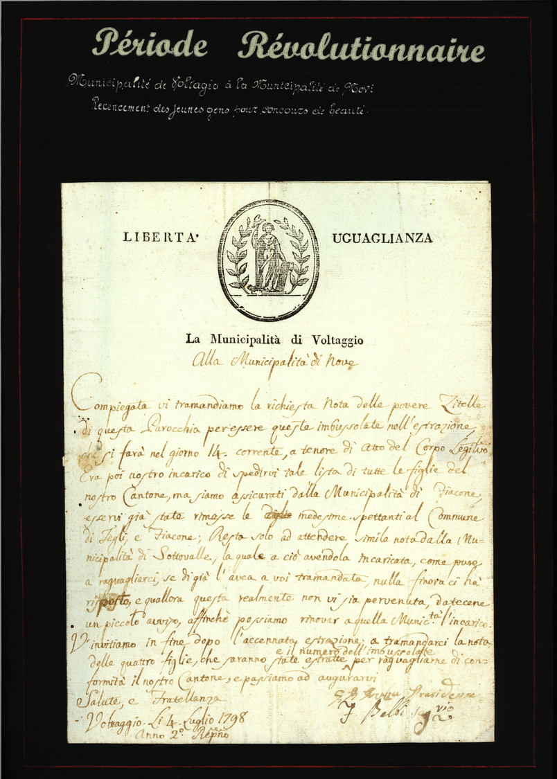Br Frankreich - Vorphilatelie: 1797/1805 (ca.) FRANZÖSISCHE REVOLUTION - PERIODE REVOLUTIONAIRE:  Samml - 1792-1815: Conquered Departments