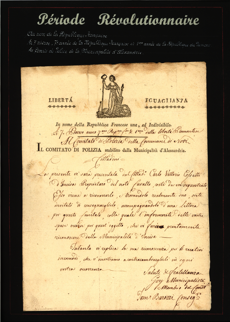 Br Frankreich - Vorphilatelie: 1797/1805 (ca.) FRANZÖSISCHE REVOLUTION - PERIODE REVOLUTIONAIRE:  Samml