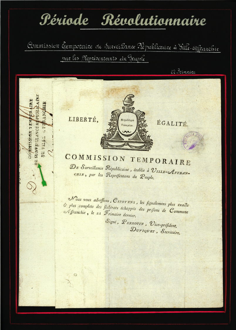 Br Frankreich - Vorphilatelie: 1797/1805 (ca.) FRANZÖSISCHE REVOLUTION - PERIODE REVOLUTIONAIRE:  Samml