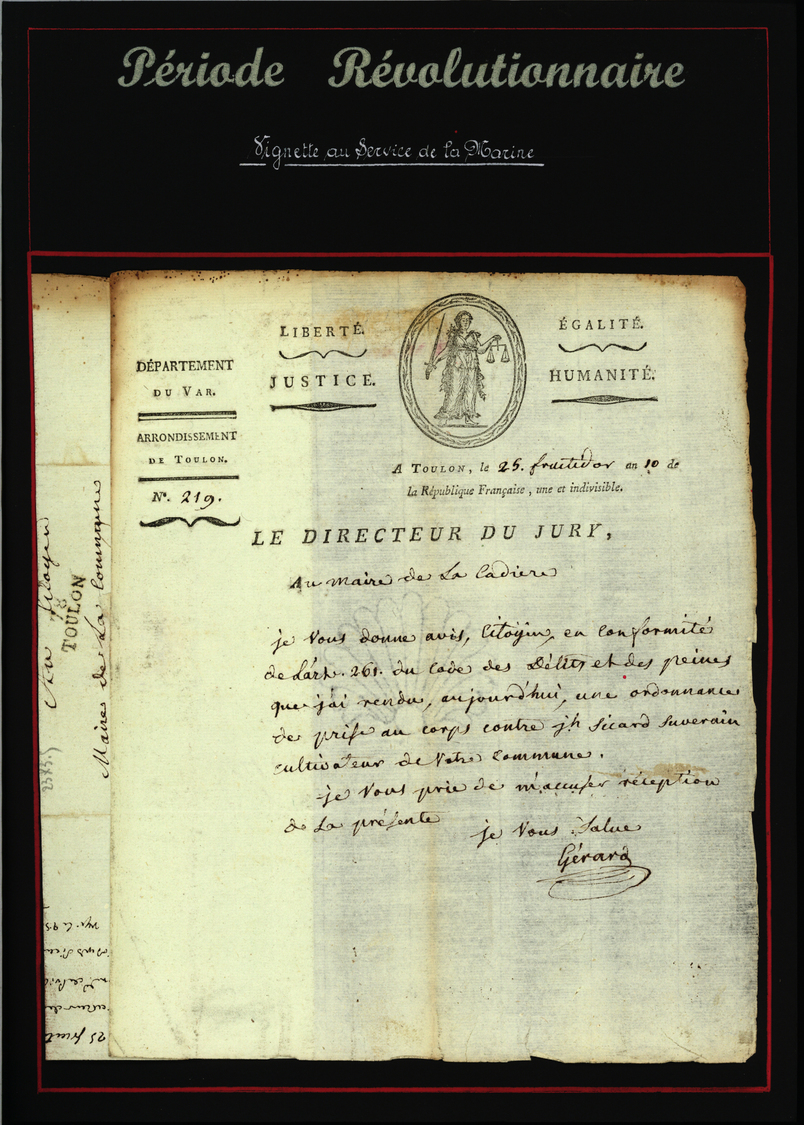 Br Frankreich - Vorphilatelie: 1797/1805 (ca.) FRANZÖSISCHE REVOLUTION - PERIODE REVOLUTIONAIRE:  Samml