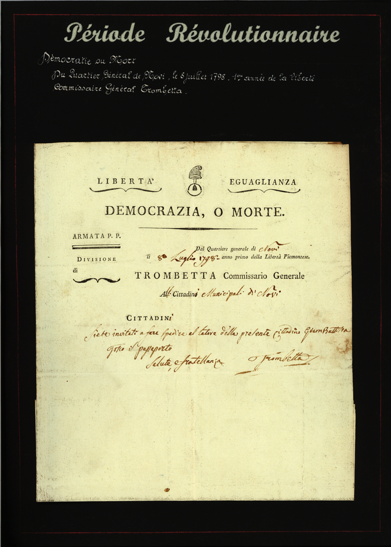 Br Frankreich - Vorphilatelie: 1797/1805 (ca.) FRANZÖSISCHE REVOLUTION - PERIODE REVOLUTIONAIRE:  Samml