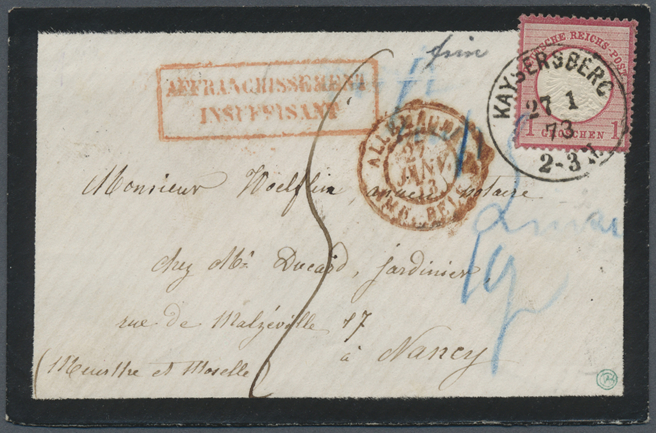 Br Frankreich: 1782/1877, Attractive Assortment Of Ten Better Covers, Mainly Related To 1870/1871 Pruss - Oblitérés