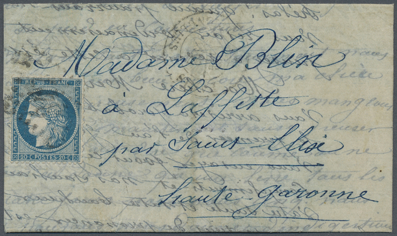 Br Frankreich: 1782/1877, Attractive Assortment Of Ten Better Covers, Mainly Related To 1870/1871 Pruss - Gebruikt