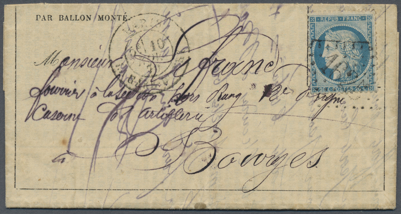 Br Frankreich: 1782/1877, attractive assortment of ten better covers, mainly related to 1870/1871 Pruss