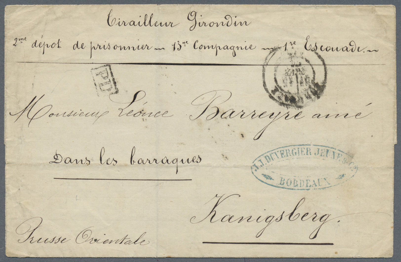 Br Frankreich: 1794/1874, Lot Of Four Stampless Covers, Only Better Items (single Lots), Incl. Pre-phil - Usati