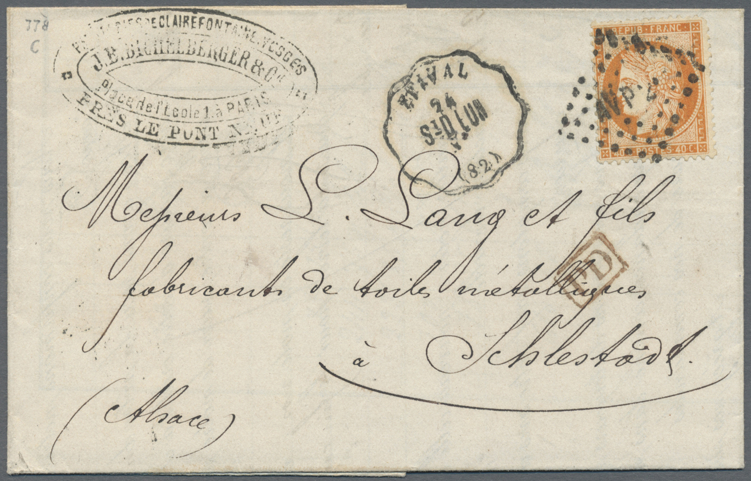 Br Frankreich: 1798/1876, schöner kleiner Bestand von Vorphilabriefen sowie Ceres und Napoleon-Frankatu