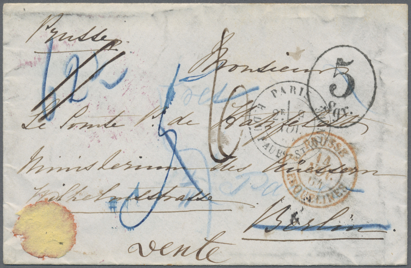 Br Frankreich: 1811/1871, lot of 30 stampless covers from some pre-philately, showing a lovely selectio