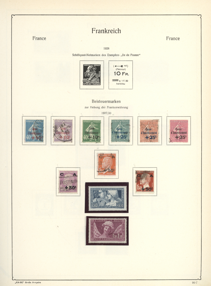 **/*/O Frankreich: 1849/1985 Ca., Mint/used Collection Housed In 8 Albums, Comprising A KA-BE Binder Starti - Usati