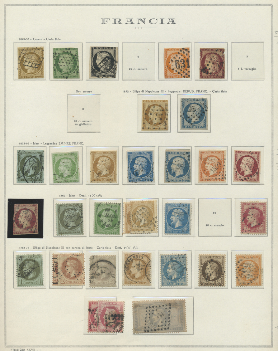 O/**/*/(*) Frankreich: 1849/1964, Used And Mint Collection On Album Pages, From Better Classics, Airmails, Comm - Oblitérés