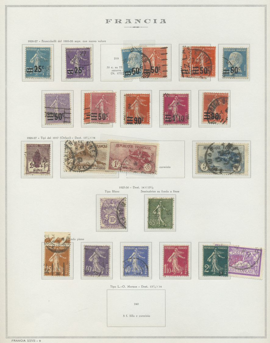 O/**/*/(*) Frankreich: 1849/1964, Used And Mint Collection On Album Pages, From Better Classics, Airmails, Comm - Oblitérés