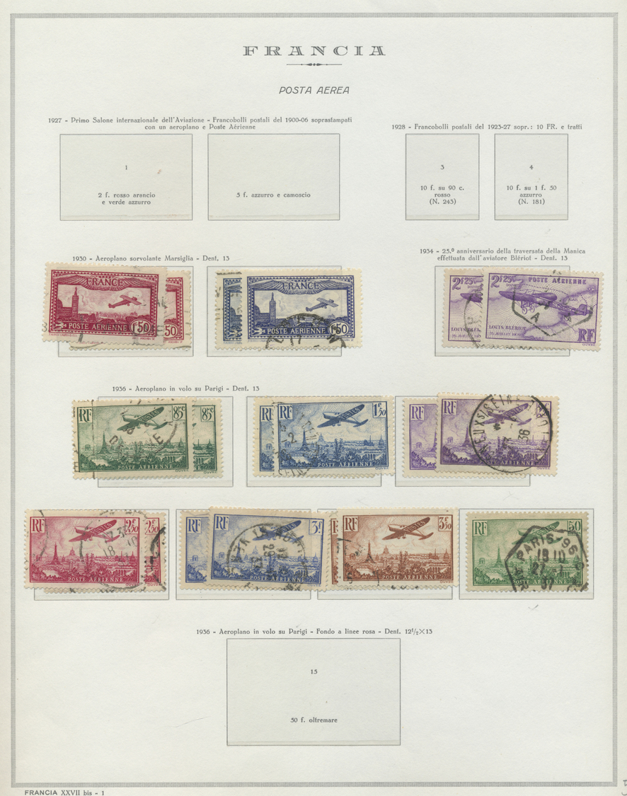 O/**/*/(*) Frankreich: 1849/1964, used and mint collection on album pages, from better classics, airmails, comm