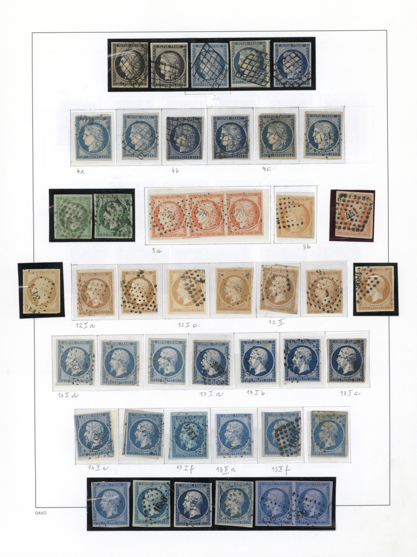 O/*/**/(*) Frankreich: 1849/1946 (ca.), Sammlung Im Davo-Album Teils Auf Vordrucken Mit Sehr Vielen Besseren Au - Used Stamps
