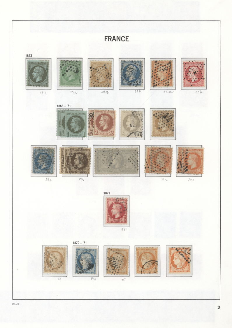 O/*/**/(*) Frankreich: 1849/1946 (ca.), Sammlung Im Davo-Album Teils Auf Vordrucken Mit Sehr Vielen Besseren Au - Used Stamps