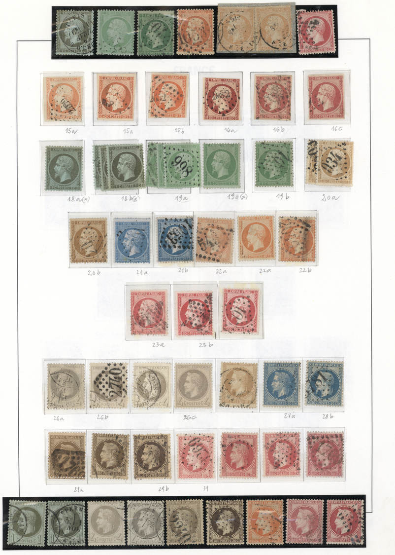 O/*/**/(*) Frankreich: 1849/1946 (ca.), Sammlung Im Davo-Album Teils Auf Vordrucken Mit Sehr Vielen Besseren Au - Used Stamps