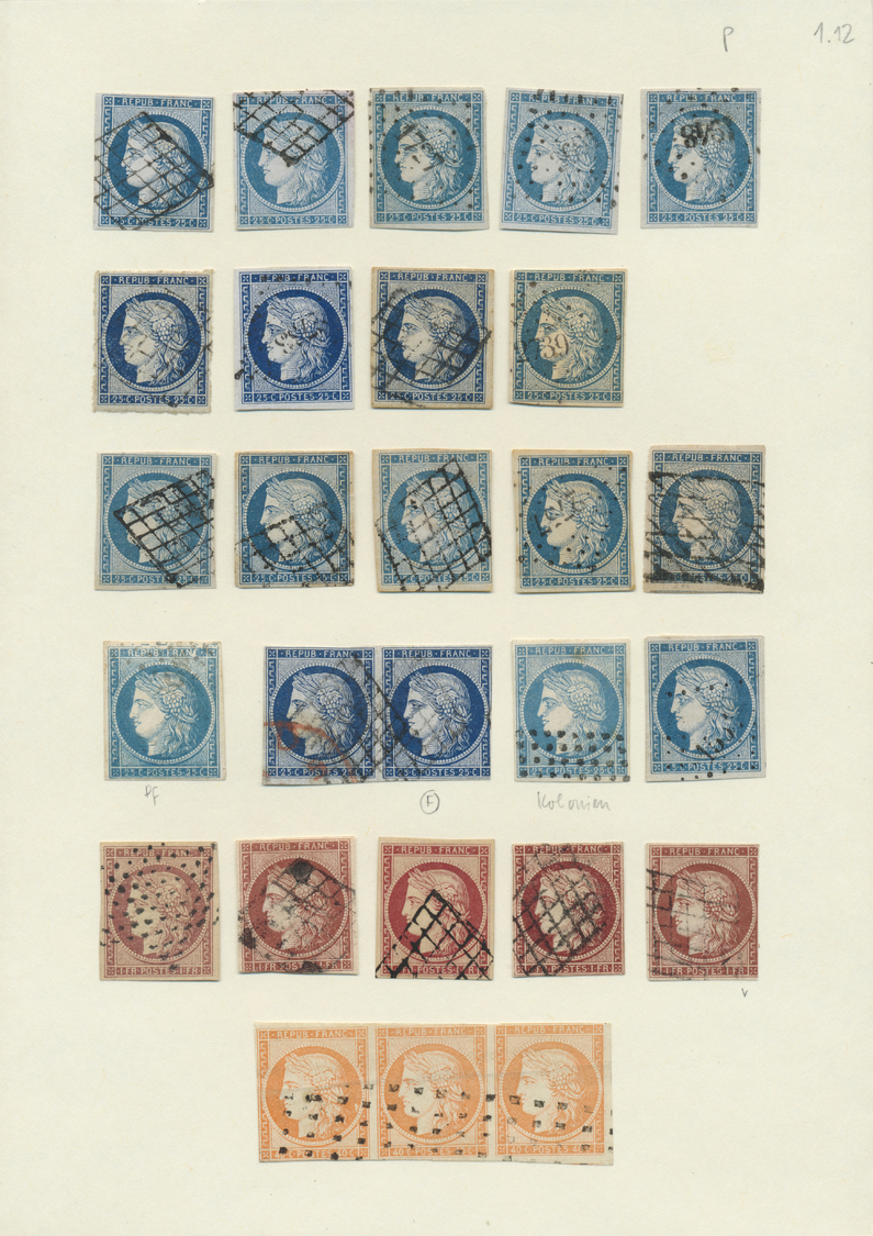 Frankreich: 1849/1875; Die Céres-Ausgabe; Dublettenpartie Der Geschnittenen- Und Gezähnten Ausgaben - Used Stamps