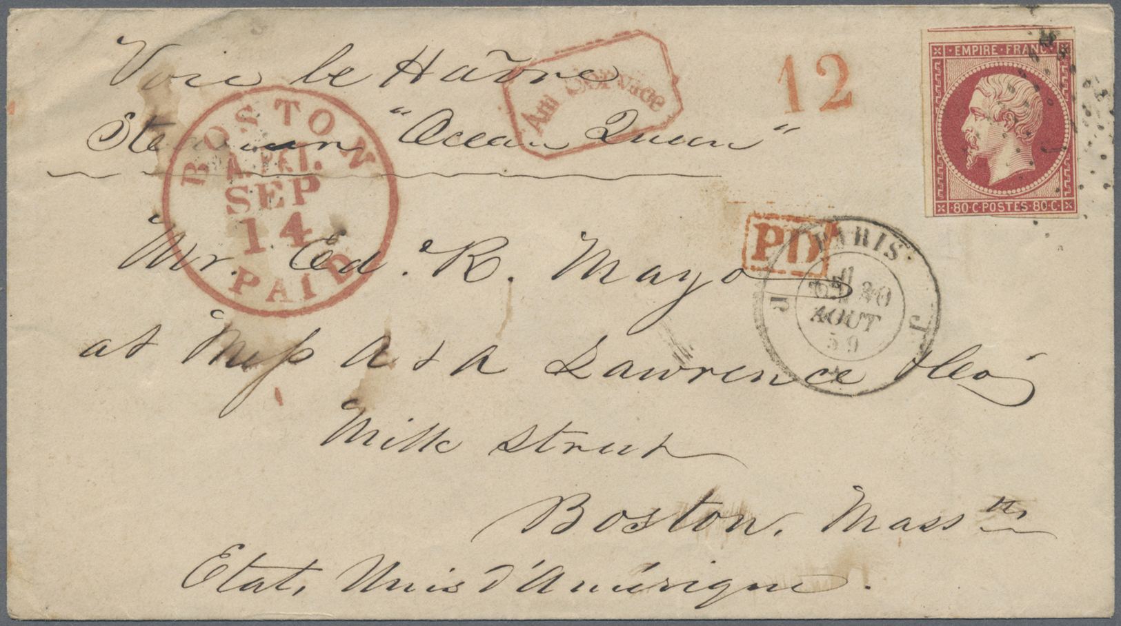 Br Frankreich: 1853/1863, EMPIRE ND, lot of 30 entires (incl. one 25c. PRESIDENCE), slighty varied cond