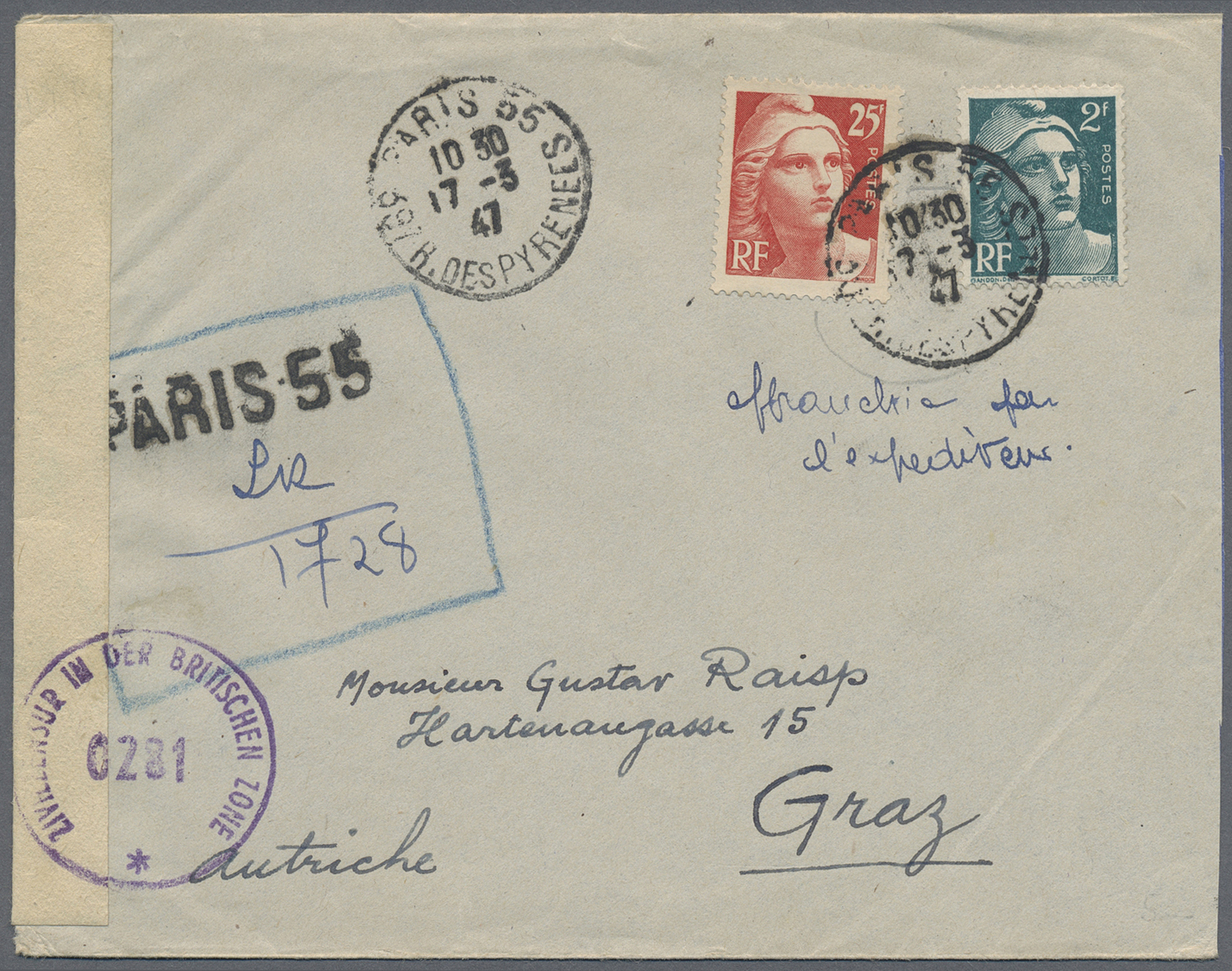 Br Frankreich: 1860/1958, assortment of apprx. 75 cover/cards from classic to semi-modern, registered a