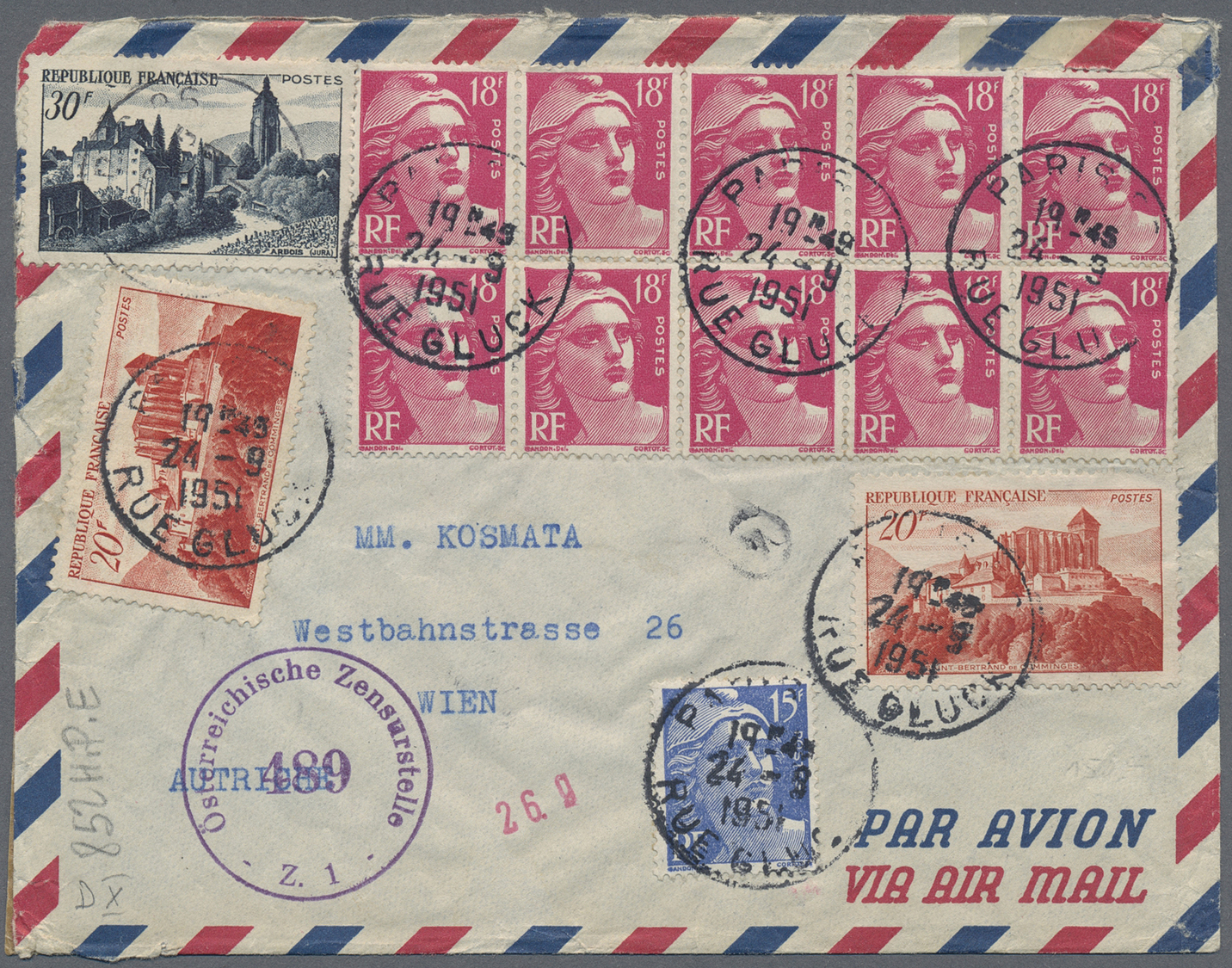 Br Frankreich: 1860/1958, assortment of apprx. 75 cover/cards from classic to semi-modern, registered a