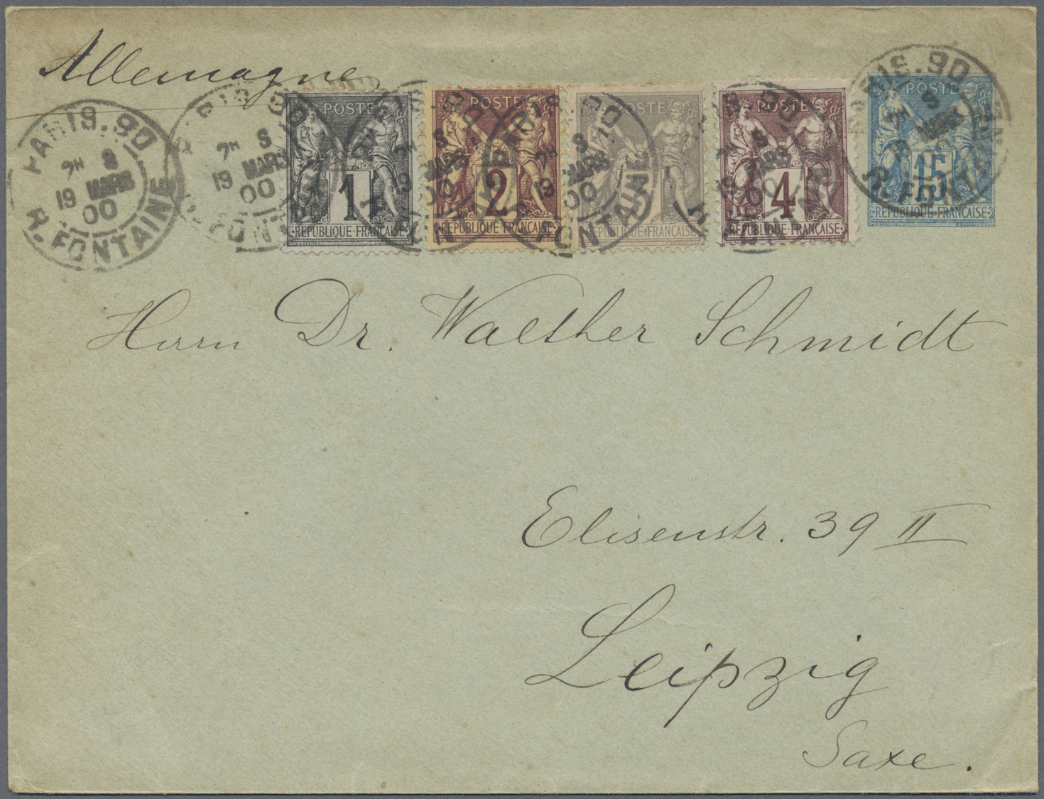 Br/GA/ Frankreich: 1869/1922, Lot Of Apprx. 55 Covers, Cards And Used Stationeries, Bearing Mainly Franking - Used Stamps