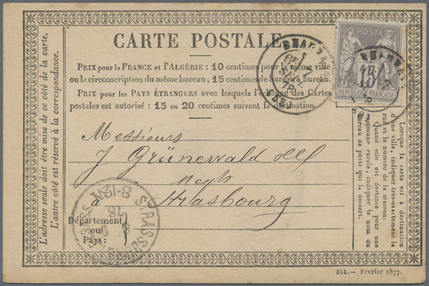 Br/GA/ Frankreich: 1869/1922, Lot Of Apprx. 55 Covers, Cards And Used Stationeries, Bearing Mainly Franking - Used Stamps