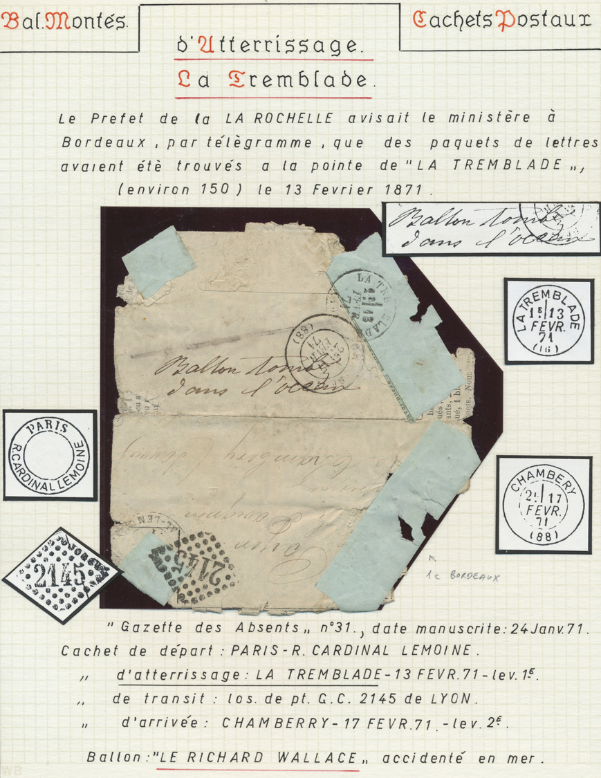 Frankreich: 1870/71: Outstanding collection of the postal history of the Franco-Prussian war of 1870