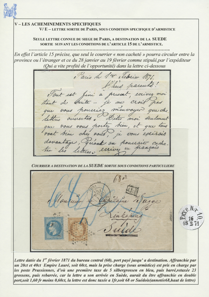 Frankreich: 1870/71: Outstanding collection of the postal history of the Franco-Prussian war of 1870