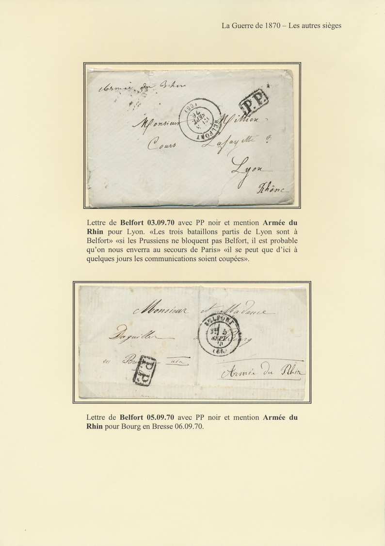 Frankreich: 1870/71: Outstanding collection of the postal history of the Franco-Prussian war of 1870