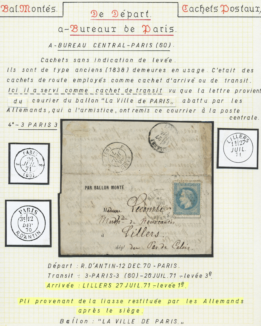 Frankreich: 1870/71: Outstanding collection of the postal history of the Franco-Prussian war of 1870