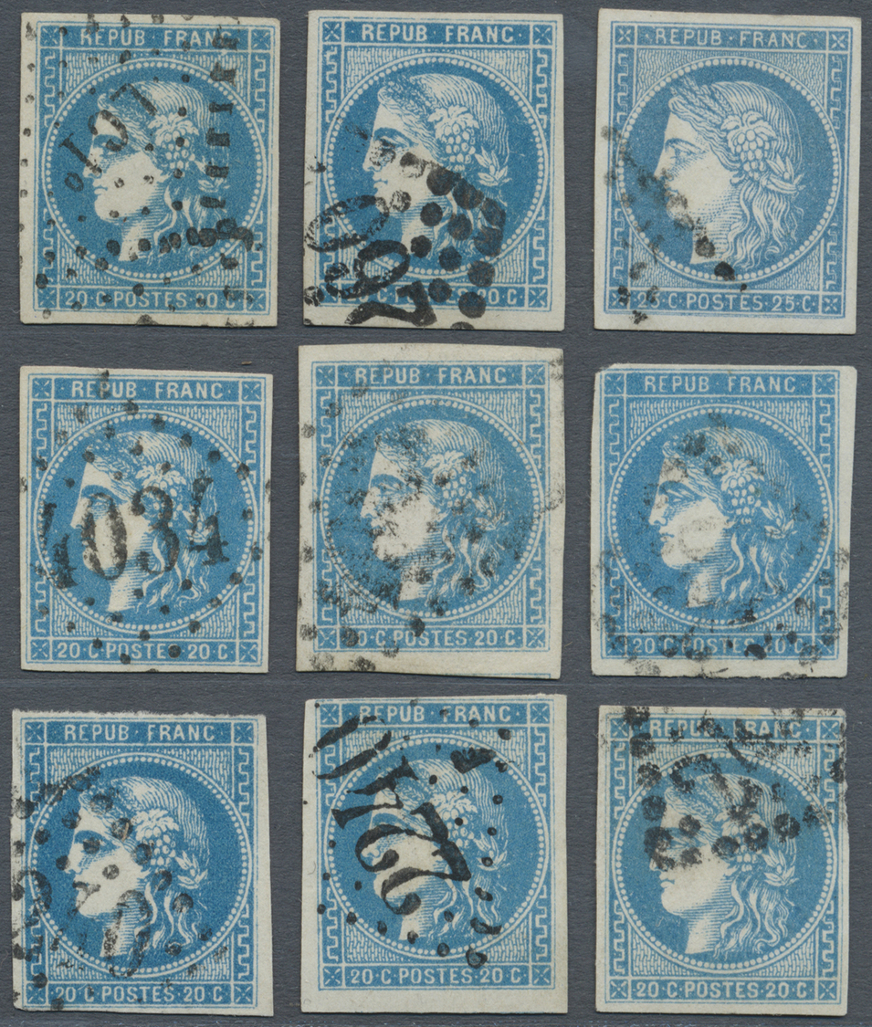 O Frankreich: 1870/1872, Ausgabe Ceres Gezähnt Und Geschnitten , Posten Von MiNr. 35R(retouschierte 4) - Used Stamps