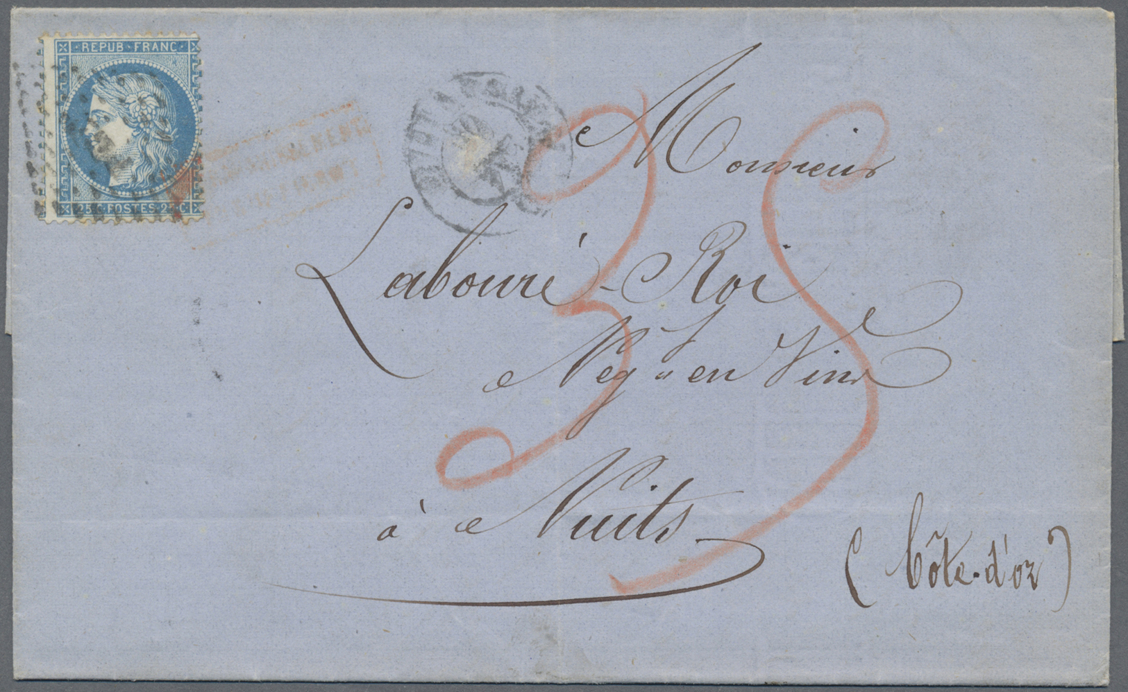 Br Frankreich: 1871/1876, CERES, Lot Of Apprx. 64 Covers/cards, Showing Many Interesting Frankings, Mai - Usati